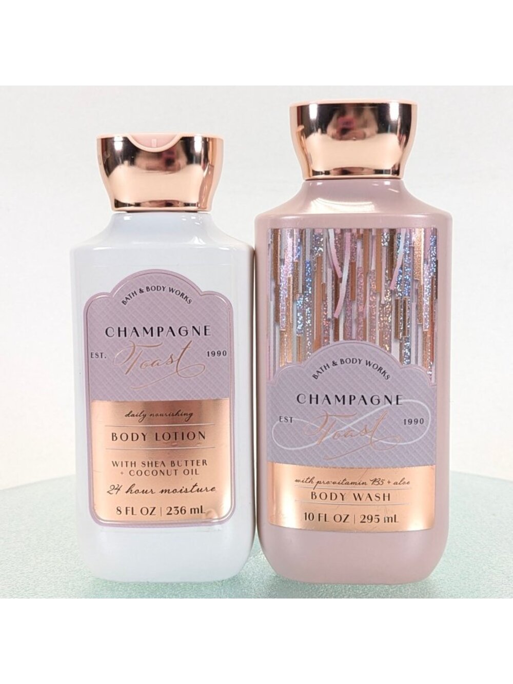 Bath & Body Works Champagne Toast Body 8oz Wash & 10oz Lotion Set Moisturizing